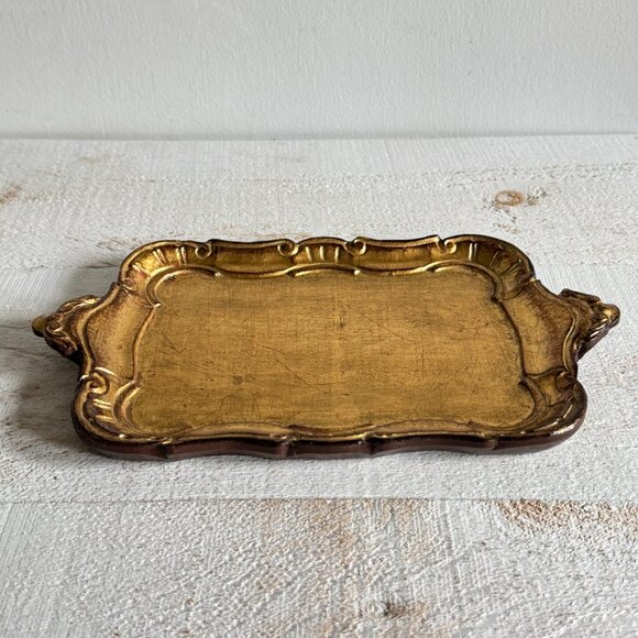 Mid Century Gold Gilt Vanity Tray - Gumps Tray - Made in Italy - Picture 2 of 9